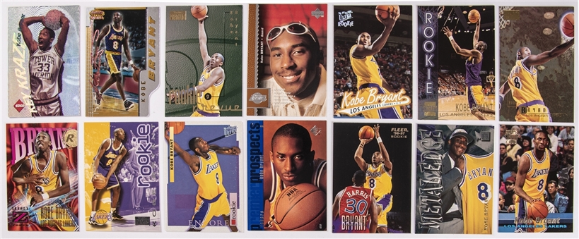 1996-97 Topps, UD and Assorted Brands Kobe Bryant Rookie Cards Collection (82)